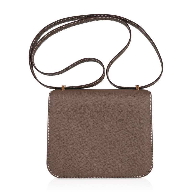 Constance Mini 18 Bag Etoupe Gold Hardware Epsom Leather