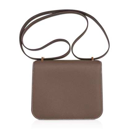 Constance Mini 18 Bag Etoupe Gold Hardware Epsom Leather