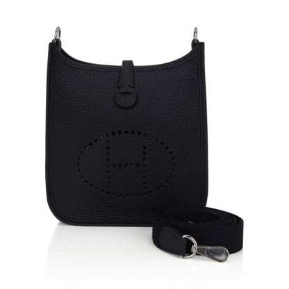 Mini Evelyne TPM Bag Black Clemence Leather with Palladium Hardware
