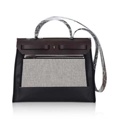 Herbag Zip 31 Bag Retourne Black Berline & Rouge Sellier Leather with Palladium Hardware