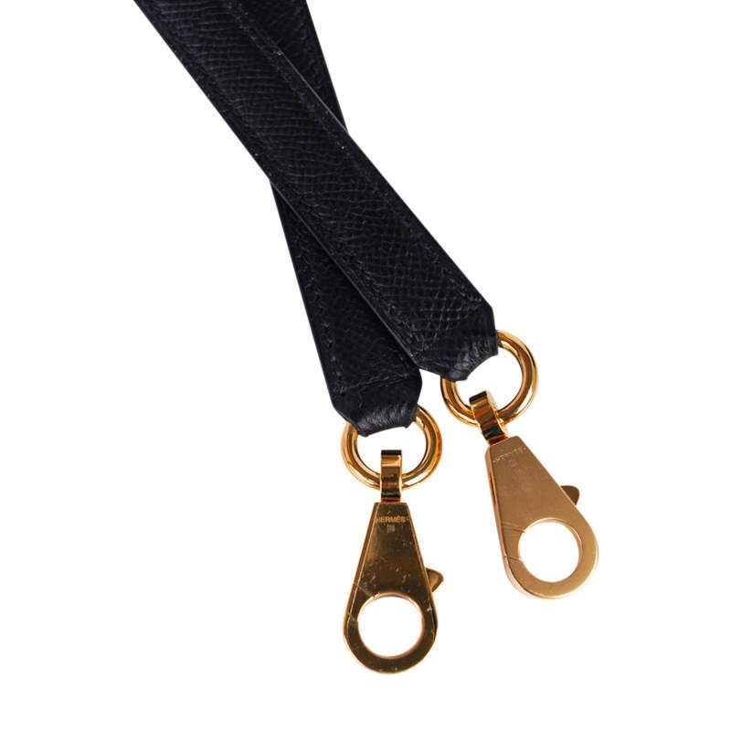 Kelly Sellier 25 Bag Black Epsom Gold Hardware New