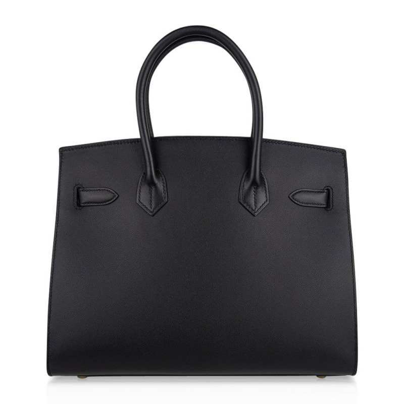 Birkin Sellier Limited Edition 30 Bag Black Veau Graine Monsieur Laiton