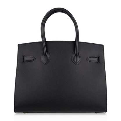 Birkin Sellier Limited Edition 30 Bag Black Veau Graine Monsieur Laiton