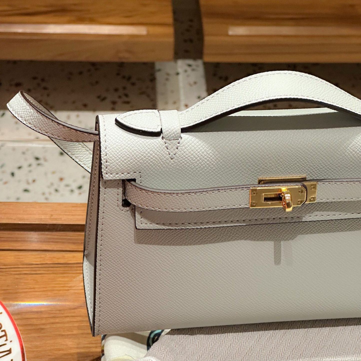 Herthtmes  Epsom Kelly Pochette Clutch