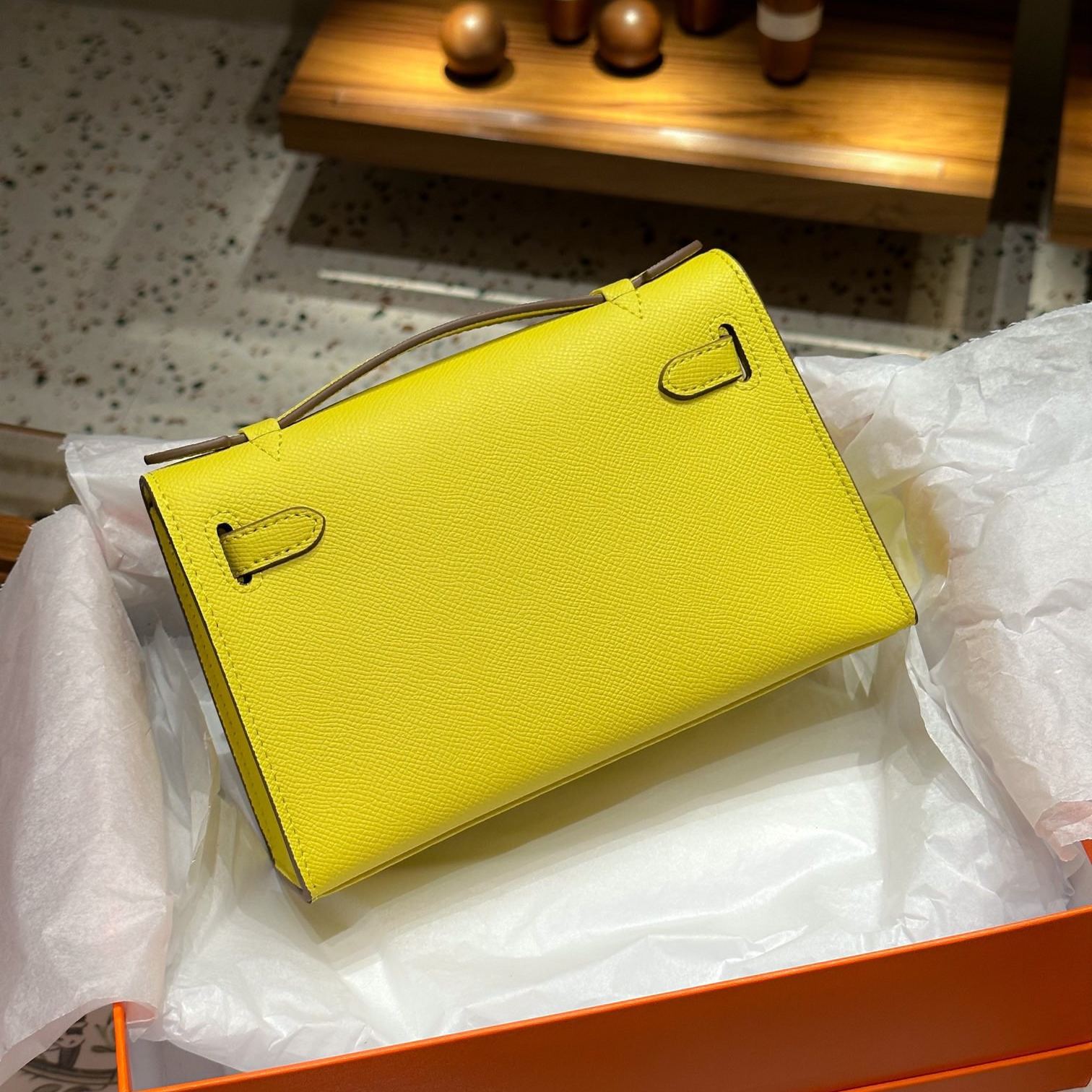 Herthtmes  Epsom Kelly Pochette Clutch