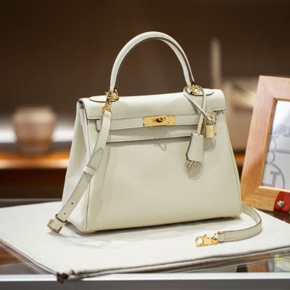 KELLY 28 FIRST LAYER TOGO COWHIDE WHITE