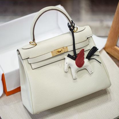 KELLY 28 FIRST LAYER TOGO COWHIDE WHITE