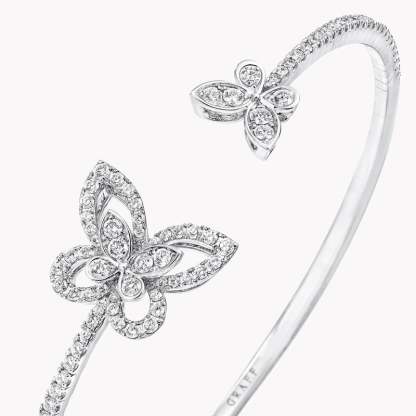 Butterfly Silhouette Open Diamond Bangle
