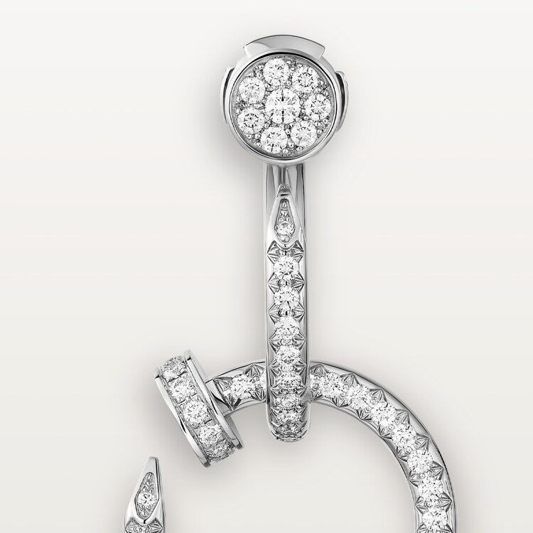 JUSTE UN CLOU EARRINGS, DOUBLE, PAVED