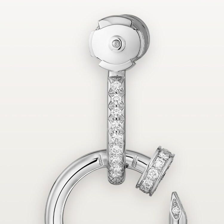 JUSTE UN CLOU EARRINGS, DOUBLE, PAVED