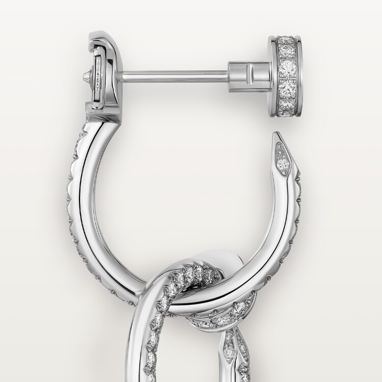 JUSTE UN CLOU EARRINGS, DOUBLE, PAVED