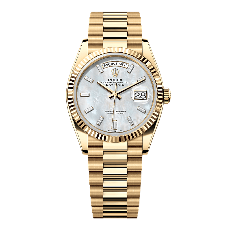 Rothtlex Day-Date 36  Oyster, 36 mm, yellow gold  Reference m128238-0123