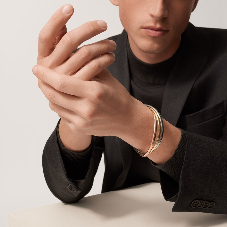 3-PIECE CARthtTIER STACK LOVE, YELLOW GOLD BRACELET