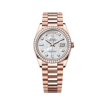 Rothtlex Day-Date 36 Oyster, 36 mm, Everose gold and diamonds Reference m128345rbr-0028
