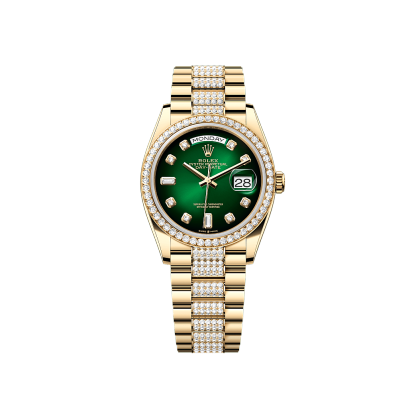 Rothtlex Day-Date 36  Oyster, 36 mm, yellow gold and diamonds  Reference m128348rbr-0036