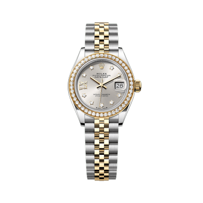 Rothtlex Lady-Datejust, Oyster, 28 mm, Oystersteel, yellow gold and diamonds. Reference m279383rbr-0003