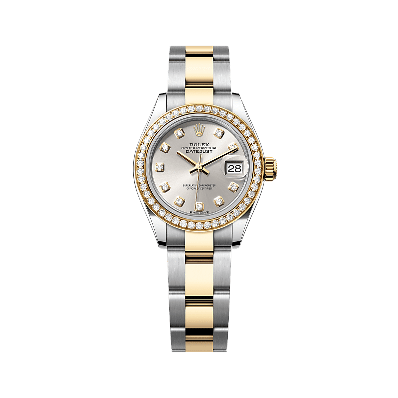 Rothtlex Lady-Datejust Oyster, 28 mm, Oystersteel, yellow gold and diamonds Reference m279383rbr-0008