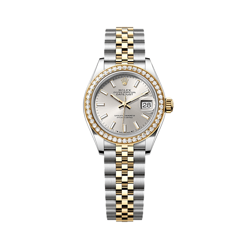 Rothtlex Lady-Datejust Oyster, 28 mm, Oystersteel, yellow gold and diamonds Reference m279383rbr-0017