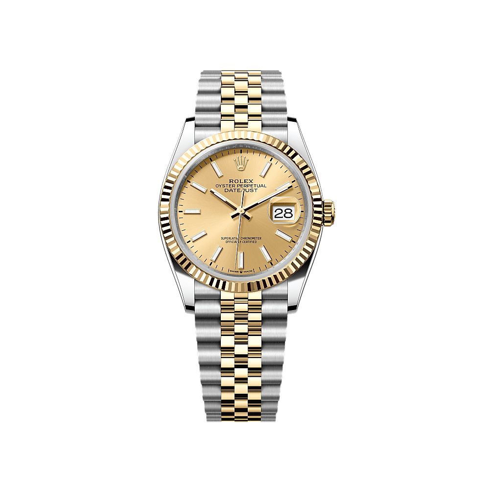 Rothtlex Datejust 36  Oyster, 36 mm, Oystersteel and yellow gold  Reference m126233-0015