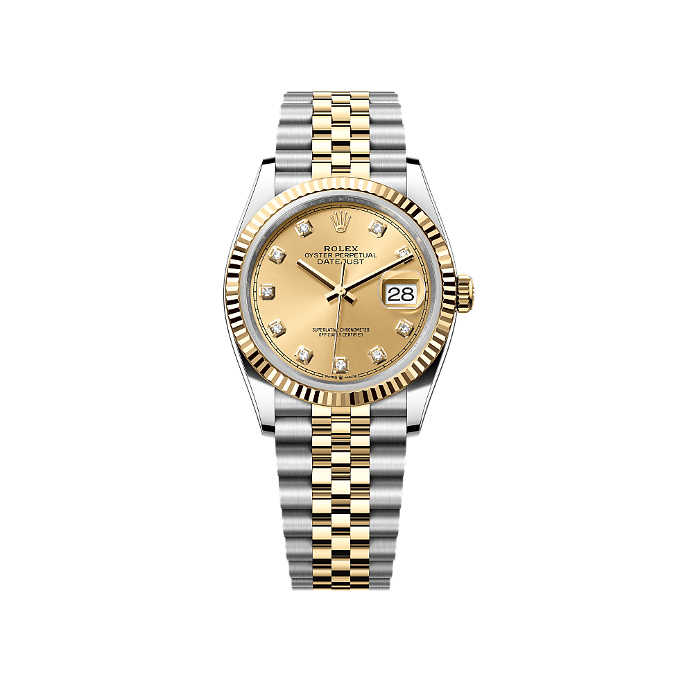 Rothtlex Datejust 36 Oyster, 36 mm, Oystersteel and yellow gold  Reference m126233-0017