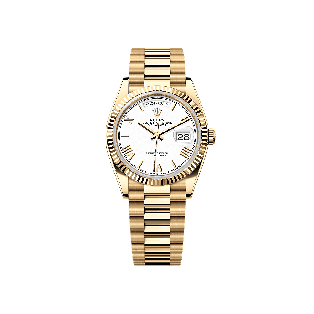 Rothtlex Day-Date 36  Oyster, 36 mm, yellow gold  Reference m128238-0113