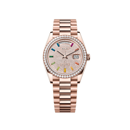 Rothtlex Day-Date 36 Oyster, 36 mm, Everose gold and diamonds Reference m128345rbr-0042