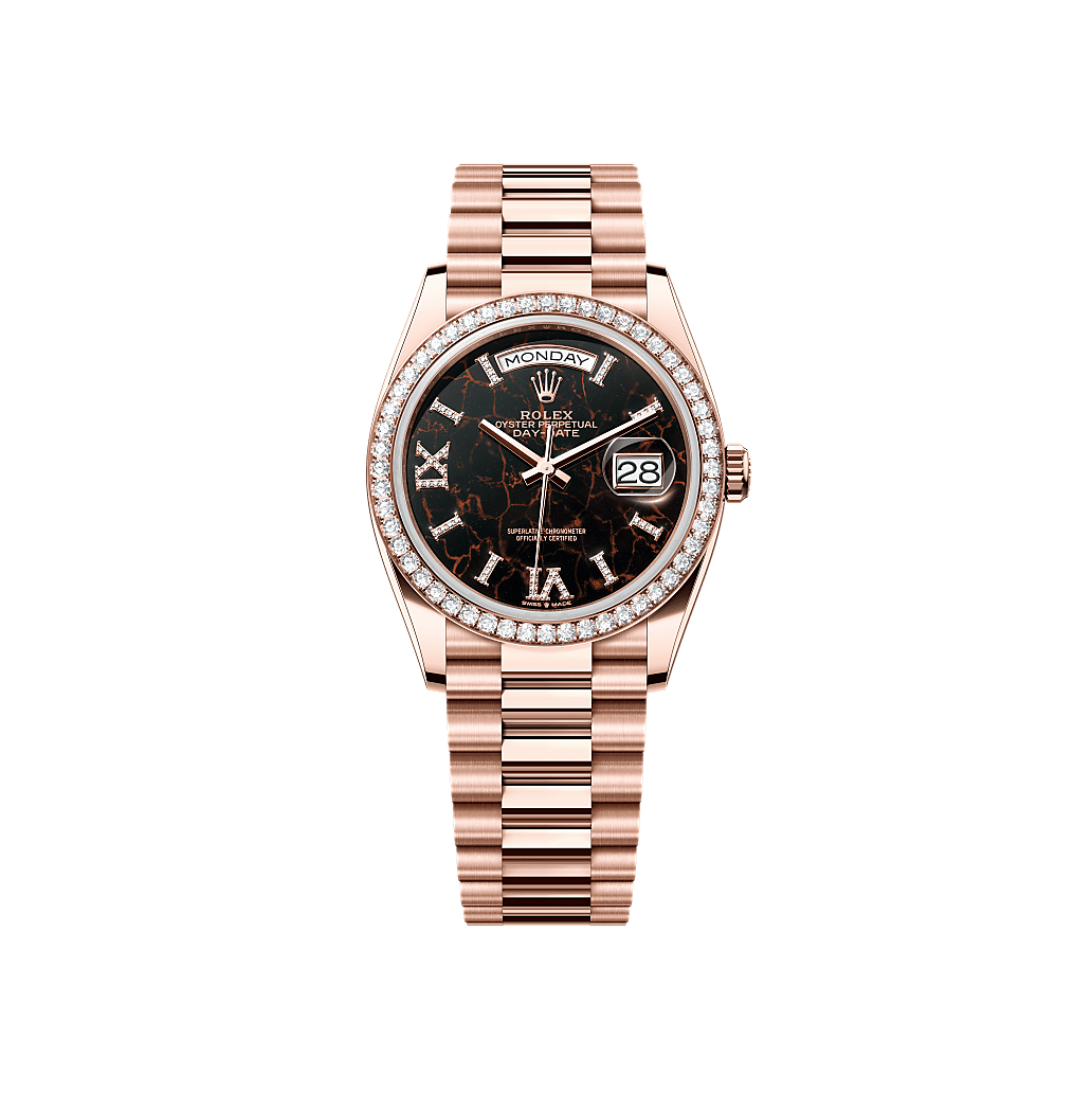 Rothtlex Day-Date 36 Oyster, 36 mm, Everose gold and diamonds Reference m128345rbr-0044