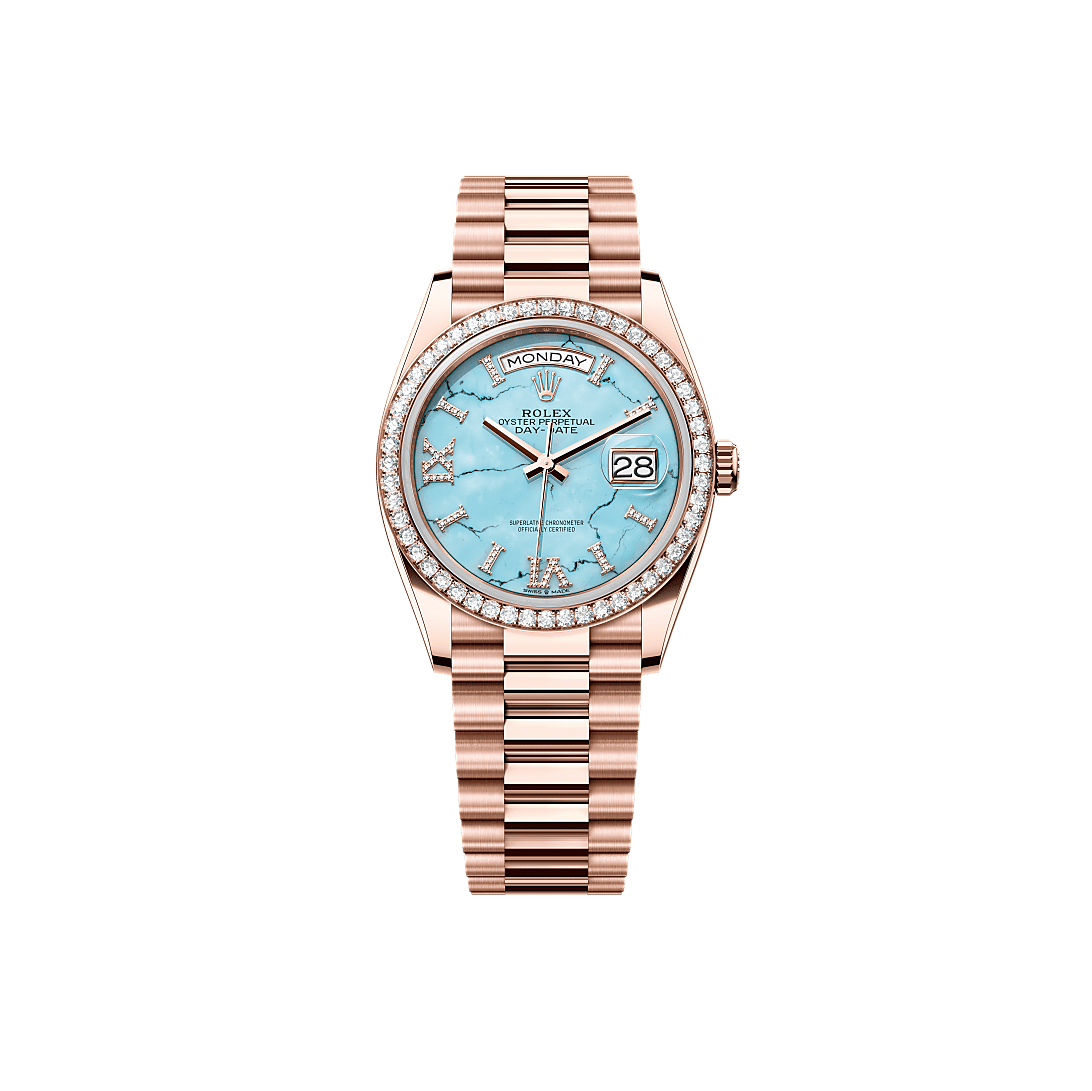 Rothtlex Day-Date 36 Oyster, 36 mm, Everose gold and diamonds Reference m128345rbr-0064
