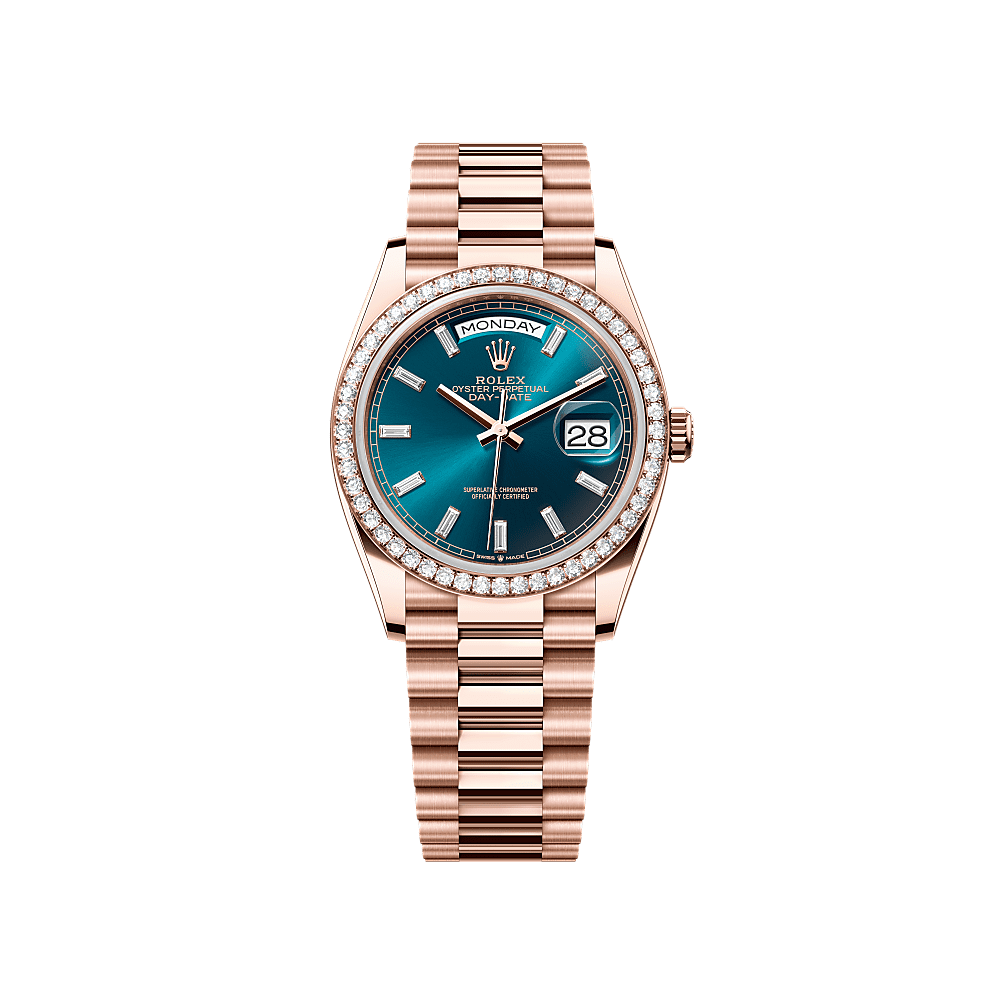 Rothtlex Day-Date 36 Oyster, 36 mm, Everose gold and diamonds Reference m128345rbr-0083