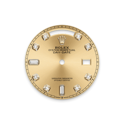 Rothtlex Day-Date 36 Oyster, 36 mm, yellow gold and diamonds Reference m128348rbr-0008