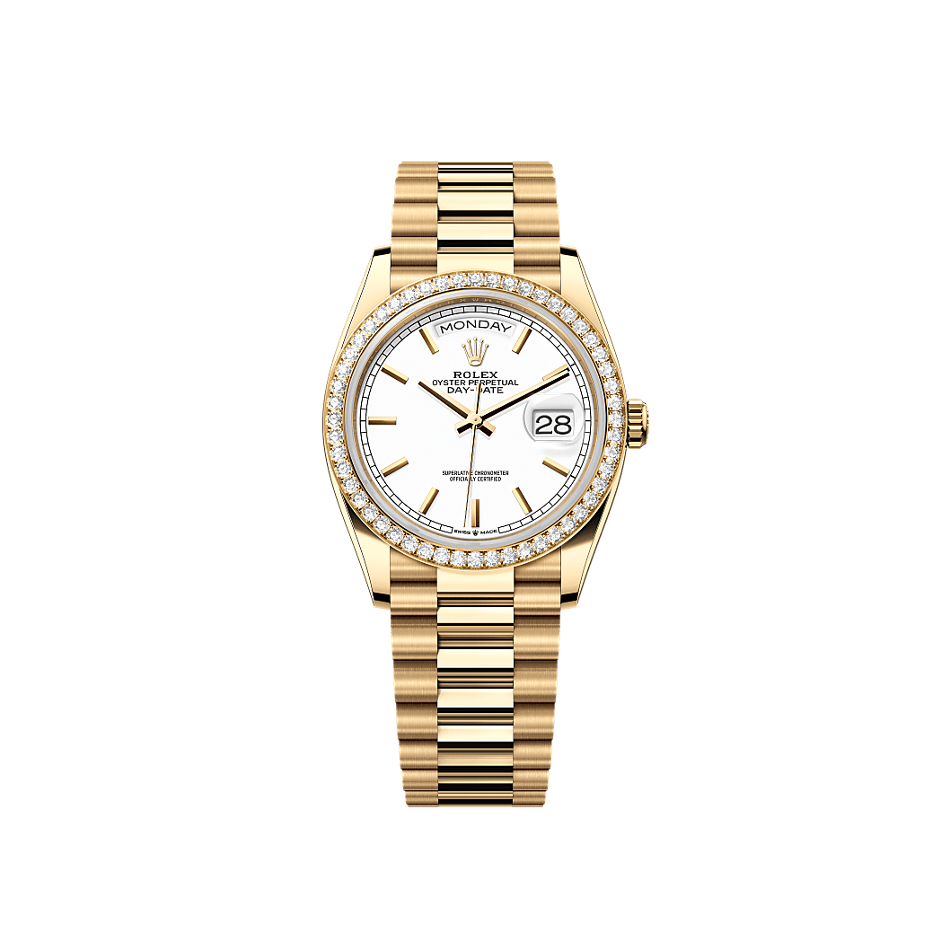 Rothtlex Oyster, 36 mm, yellow gold and diamonds Reference m128348rbr-0047