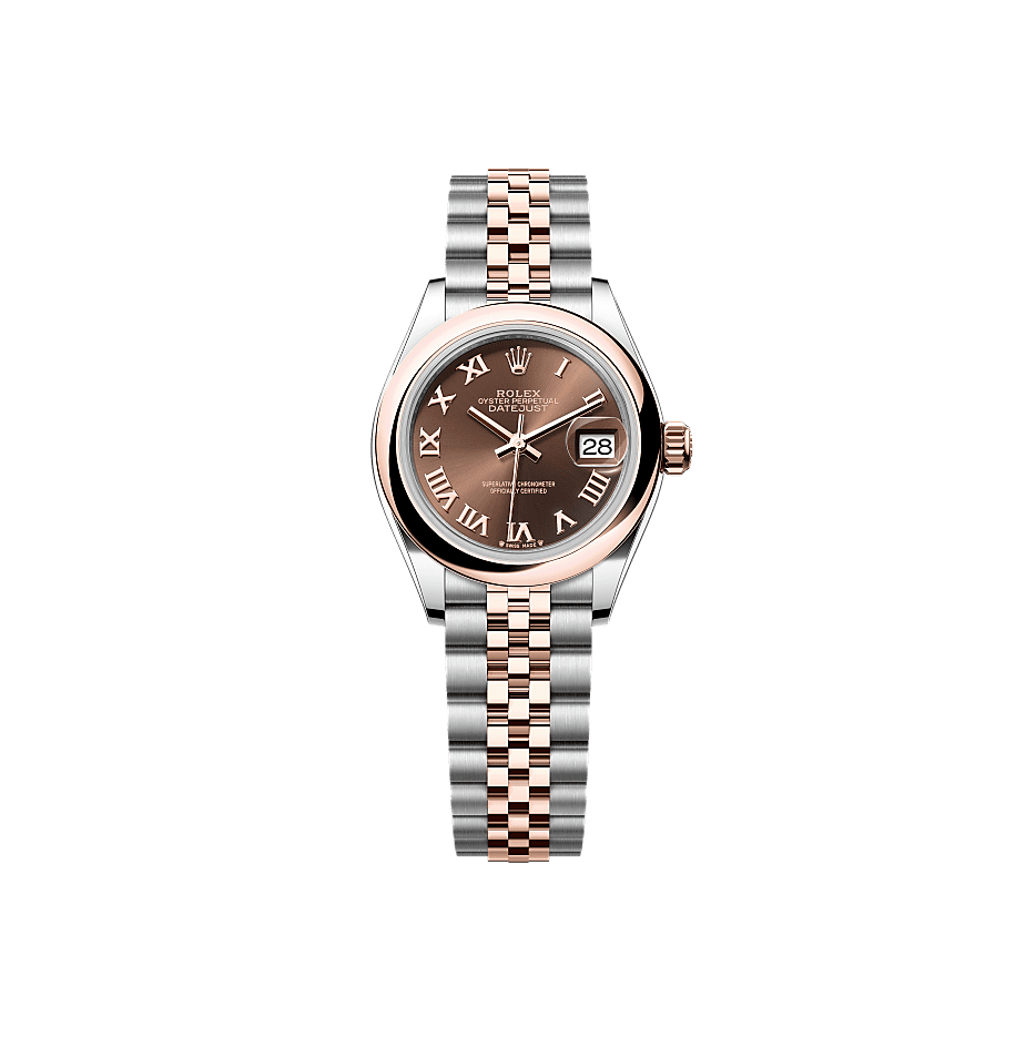 Rothtlex Lady-Datejust Oyster, 28 mm, Oystersteel and Everose gold Reference m279161-0009