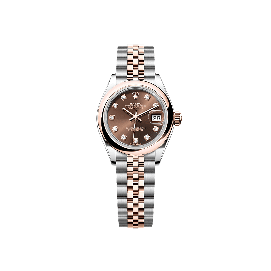 Rothtlex Lady-Datejust Oyster, 28 mm, Oystersteel and Everose gold Reference m279161-0011