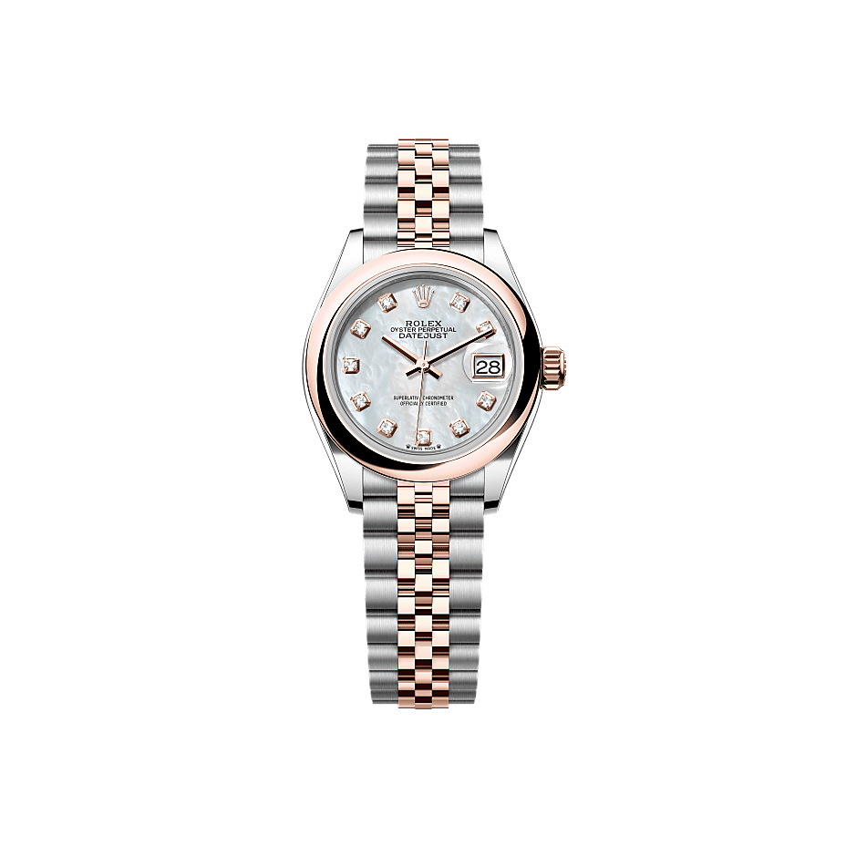Rothtlex Lady-Datejust Oyster, 28 mm, Oystersteel and Everose gold Reference m279161-0013