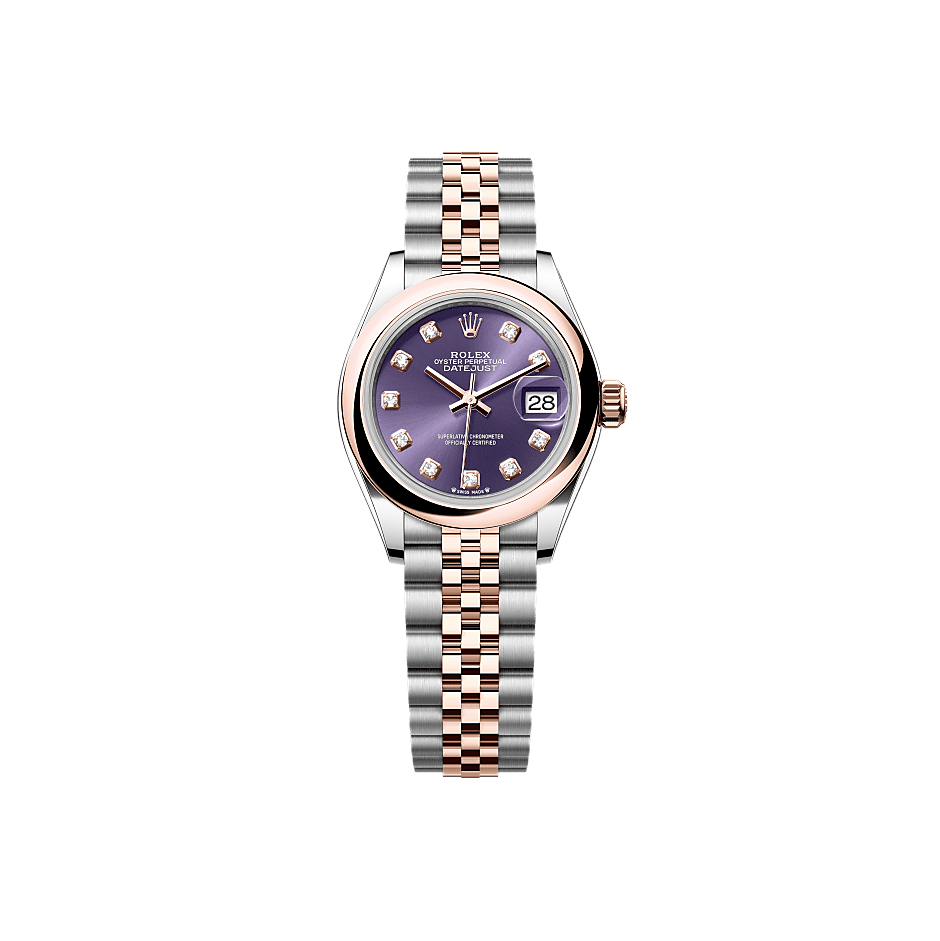 Rothtlex Lady-Datejust Oyster, 28 mm, Oystersteel and Everose gold Reference m279161-0015