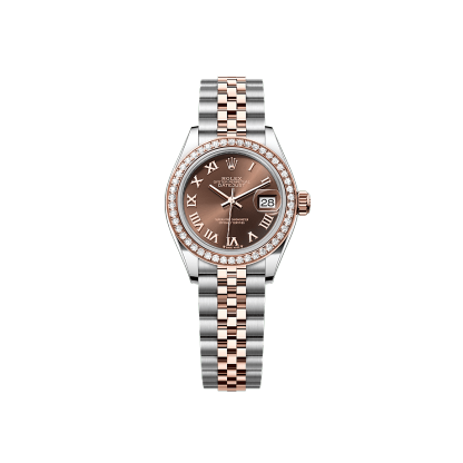Rothtlex Lady-Datejust Oyster, 28 mm, Oystersteel, Everose gold and diamonds Reference m279381rbr-0009