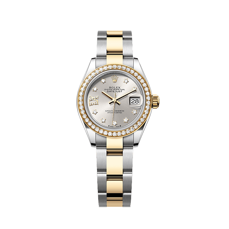 Rothtlex Lady-Datejust. Oyster, 28 mm, Oystersteel, yellow gold and diamonds Reference m279383rbr-0004