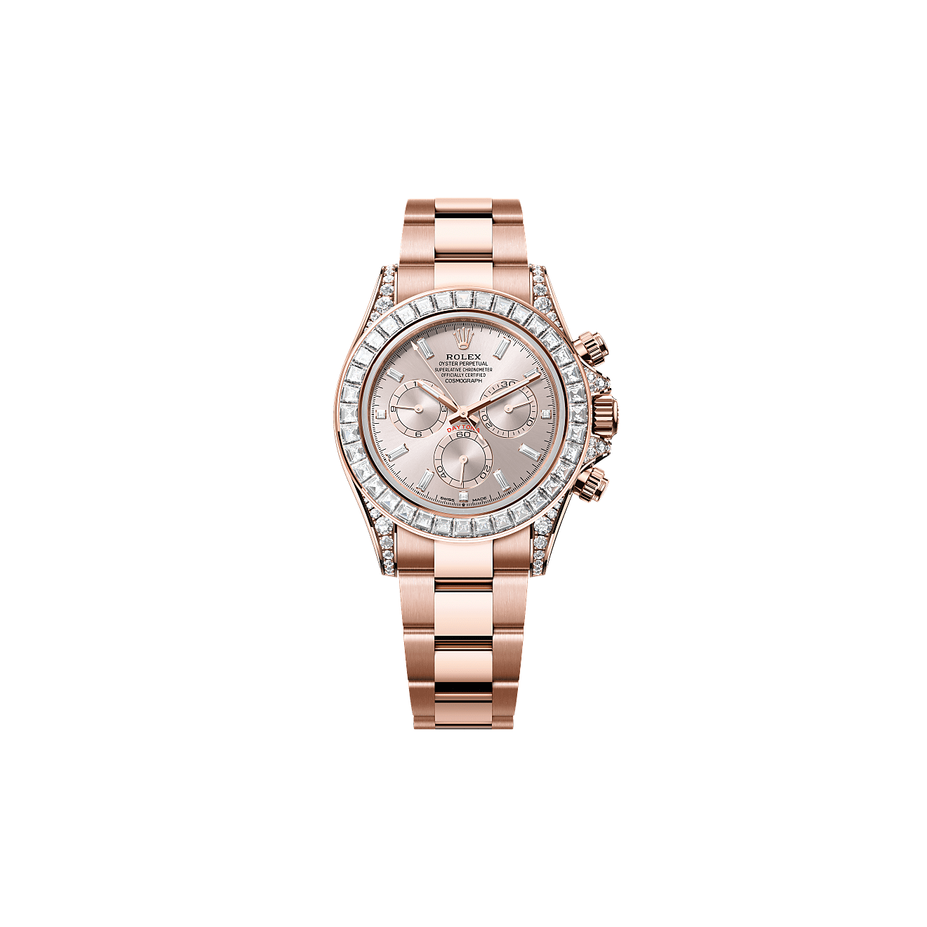 Rothtlex Cosmograph Daytona  Oyster, 40 mm, Everose gold and diamonds Reference m126595tbr-0001