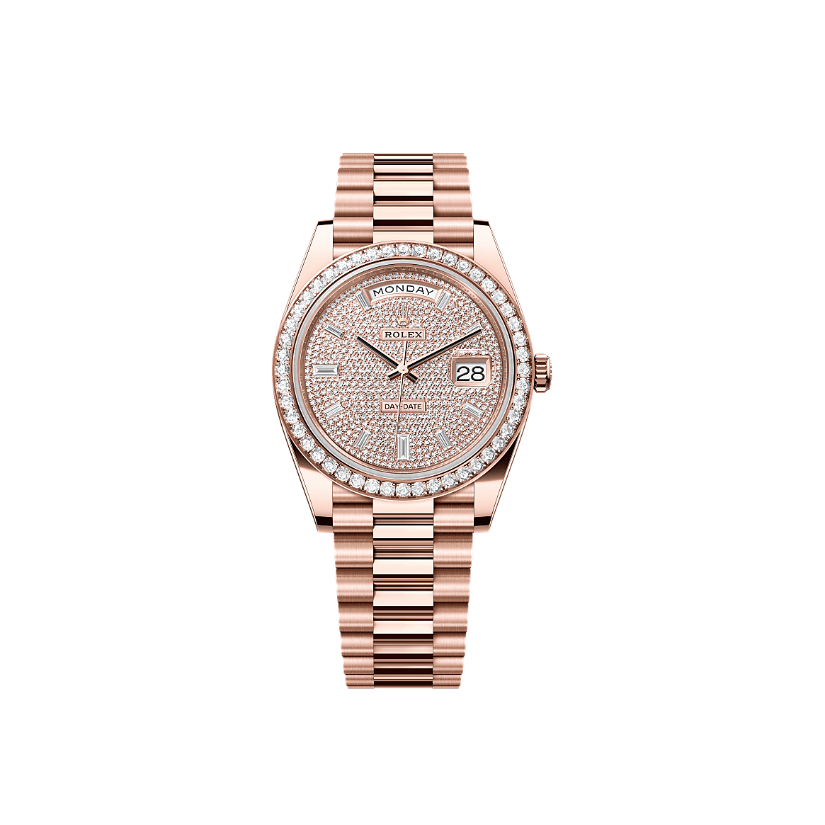 Rothtlex Day-Date 40  Oyster, 40 mm, Everose gold and diamonds  Reference m228345rbr-0002