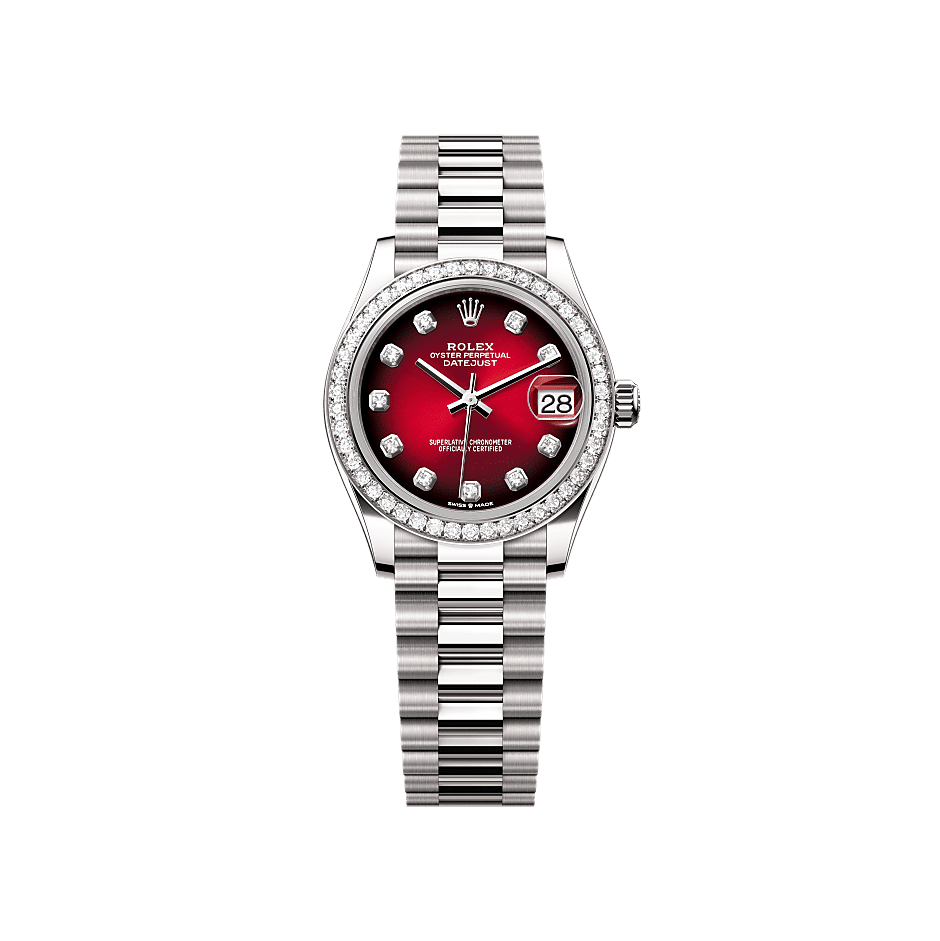 Rothtlex Datejust 31 Oyster, 31 mm, white gold and diamonds Reference m278289rbr-0028