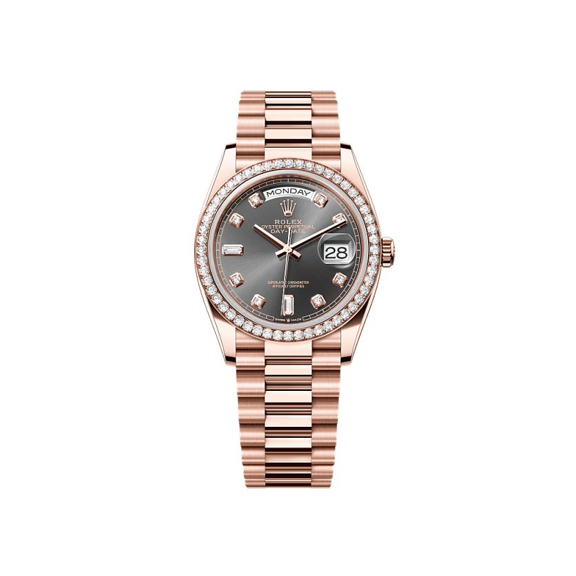 Rothtlex Day-Date 36 Oyster, 36 mm, Everose gold and diamonds Reference m128345rbr-0052