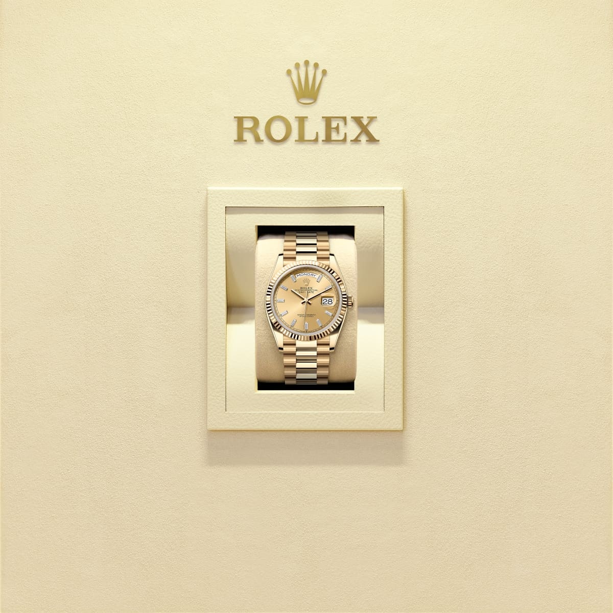 Rothtlex Day-Date 36  Oyster, 36 mm, yellow gold  Reference M128238-0132
