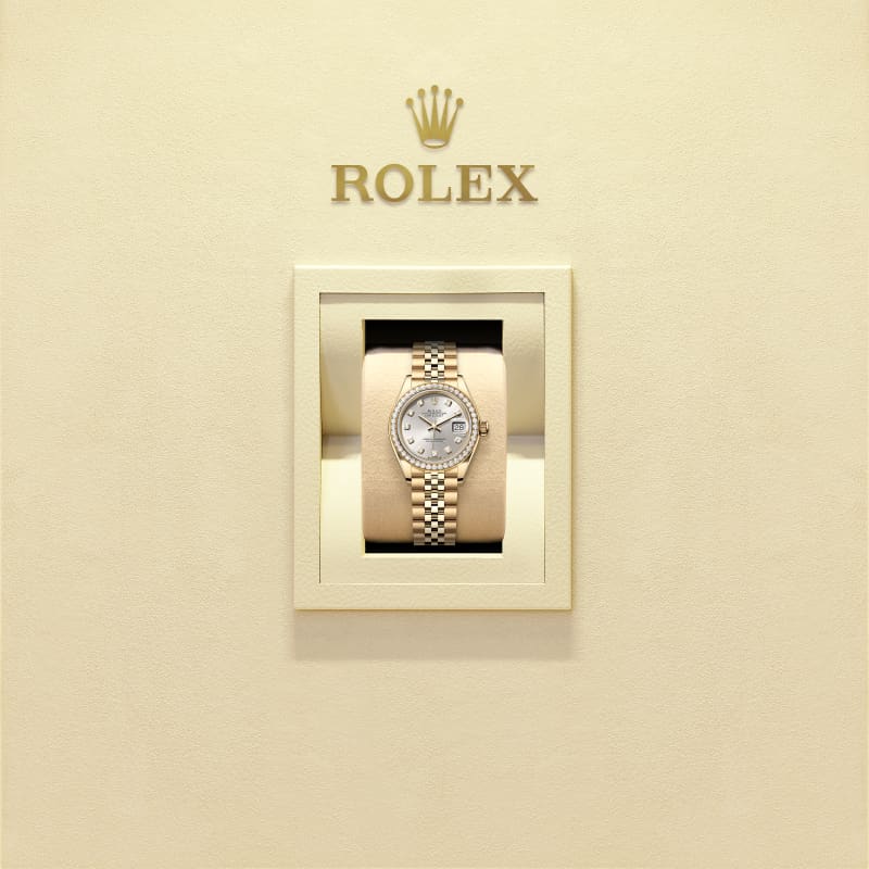 Rothtlex Lady-Datejust, Oyster, 28 mm, yellow gold and diamonds Reference m279138rbr-0020