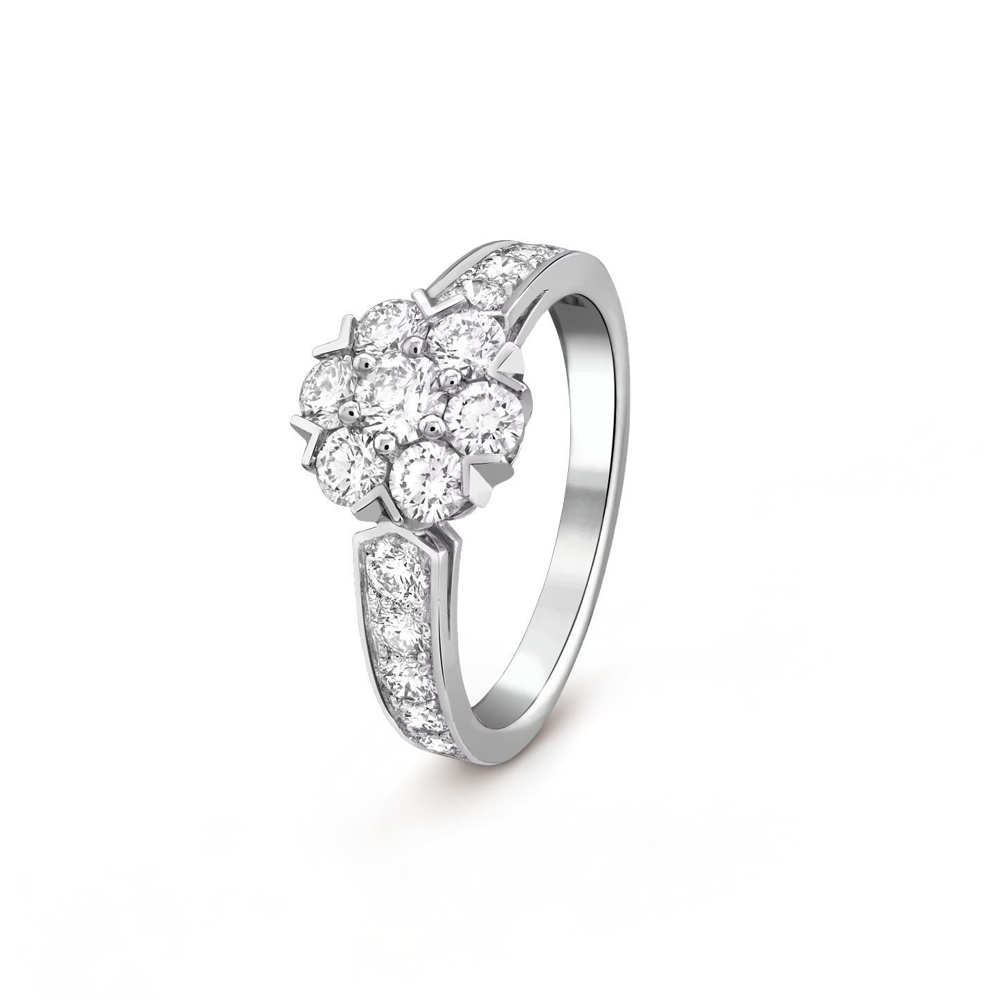 Fleurette ring 18K white gold, Diamond