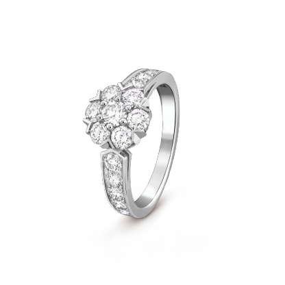 Fleurette ring 18K white gold, Diamond