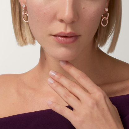 JUSTE UN CLOU EARRINGS, DOUBLE, PAVED