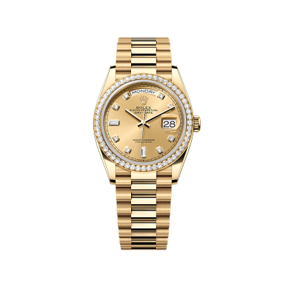 Rothtlex Day-Date 36 Oyster, 36 mm, yellow gold and diamonds Reference m128348rbr-0008