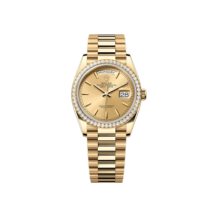 Rothtlex Day-Date 36 Oyster, 36 mm, yellow gold and diamonds Reference m128348rbr-0026