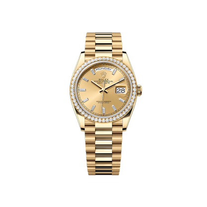 Rothtlex Day-Date 36 Oyster, 36 mm, yellow gold and diamonds Reference m128348rbr-0080