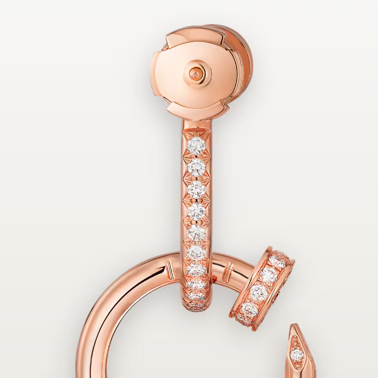 JUSTE UN CLOU EARRINGS, DOUBLE, PAVED